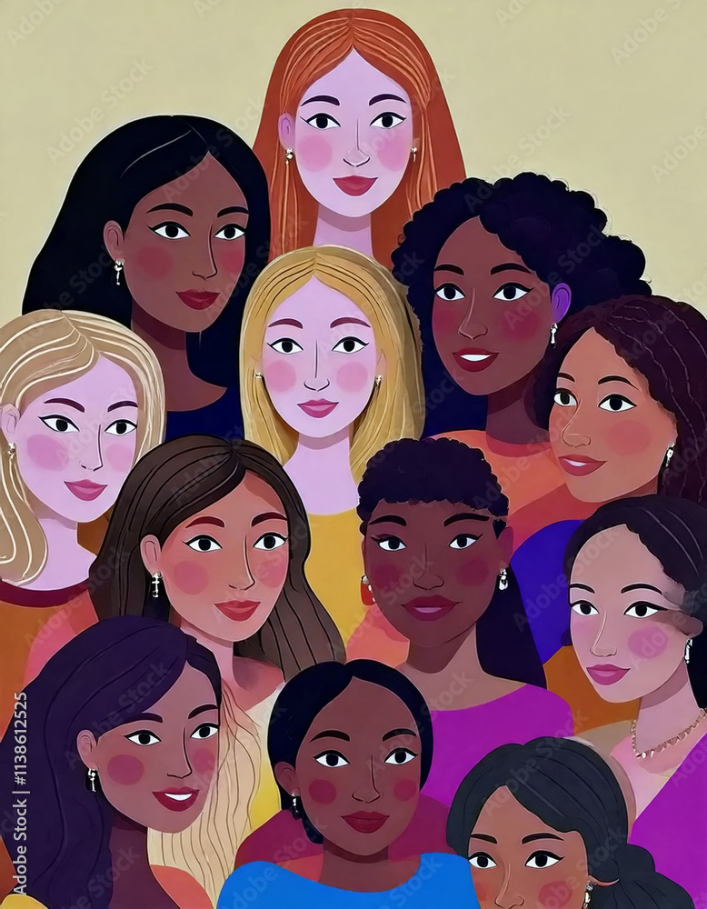 Sisterhood of women of different ethnicities AI Sisterhood of women of different ethnicities AI