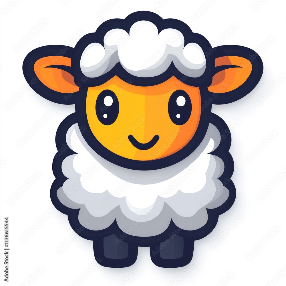 Cute cartoon lamb with orange face. Cute cartoon lamb with orange face.