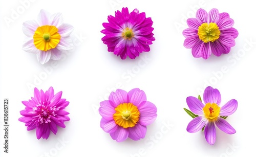 Isolated purple flowers against a transparent background