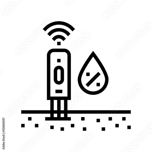 soil moisture sensor agri tech line icon vector. soil moisture sensor agri tech sign. isolated contour symbol black illustration