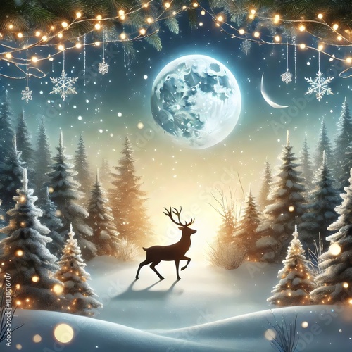 christmas deer in the forest