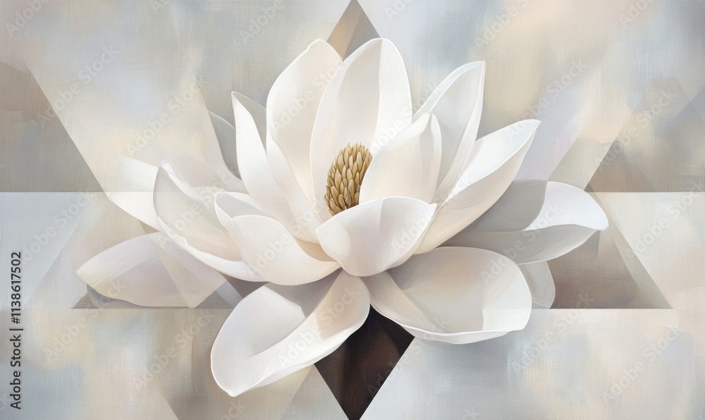 Fototapeta premium A white flower with a yellow center