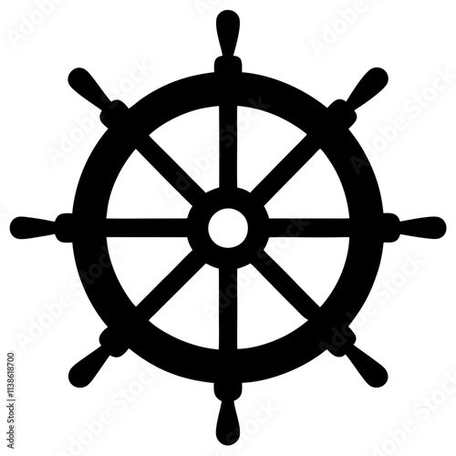 Ship wheel modern style vector, Vector of ship wheel silhouette art & illustration