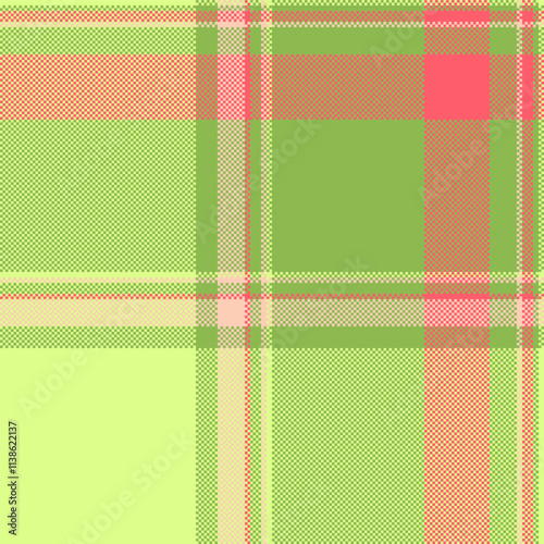 Cut out tartan texture fabric, handkerchief vector background seamless. Poster textile check plaid pattern in green and lime colors.