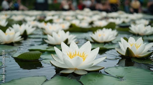 Wallpaper Mural White Water Lilies in a Pond Torontodigital.ca