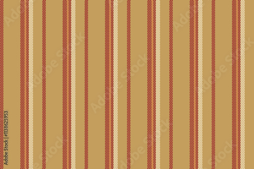 Aurable stripe lines seamless, vogue vertical fabric pattern. Tixed background vector texture textile in amber and red colors.