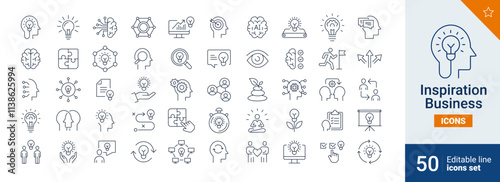 Inspiration icons Pixel perfect. brain, idea, solution, ...	
