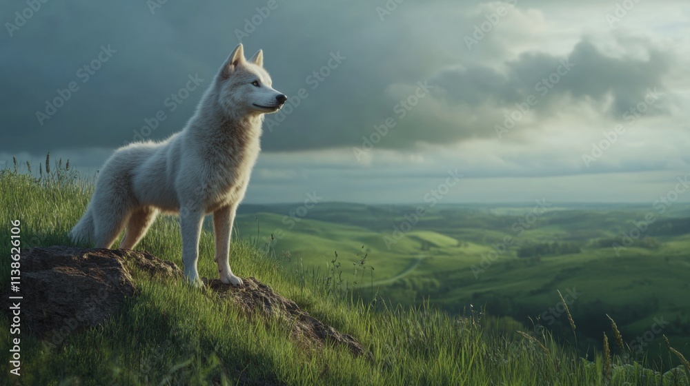 Obraz premium Majestic Siberian Husky in dramatic natural setting