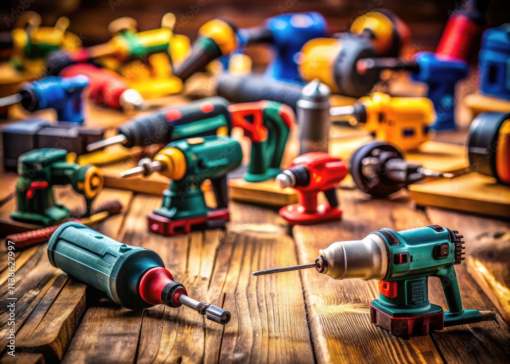 Rustic wood provides a stark contrast to the precision of industrial power tools in these close-up tilt-shift images. Rustic wood provides a stark contrast to the precision of industrial power tools in these close-up tilt-shift images.