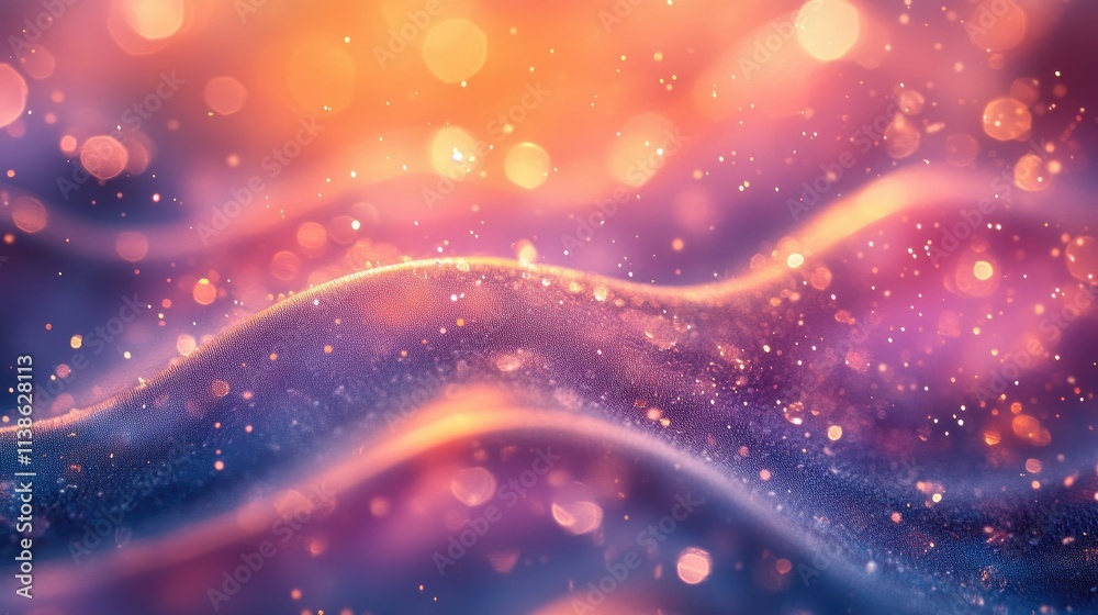 Fototapeta premium Abstract glowing wave with bokeh lights.