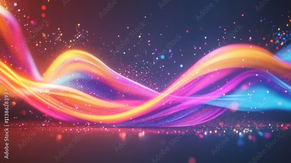 Vibrant Abstract Wave of Light and Color: A Digital Art Masterpiece Vibrant Abstract Wave of Light and Color: A Digital Art Masterpiece