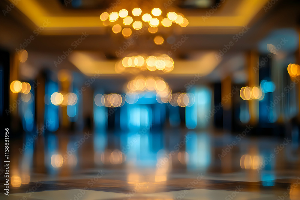 Luxury hotel interior with blurred bokeh light, suitable for design.illustration Luxury hotel interior with blurred bokeh light, suitable for design.illustration
