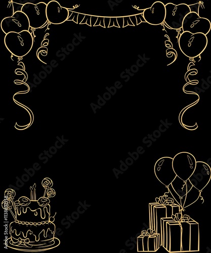 Black And Gol Birthday Background