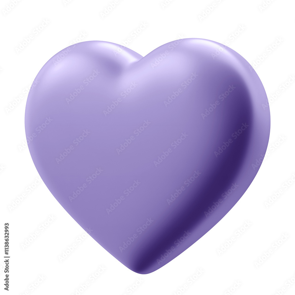 Lilac heart 3d render on transparent background. Lilac heart 3d render on transparent background.