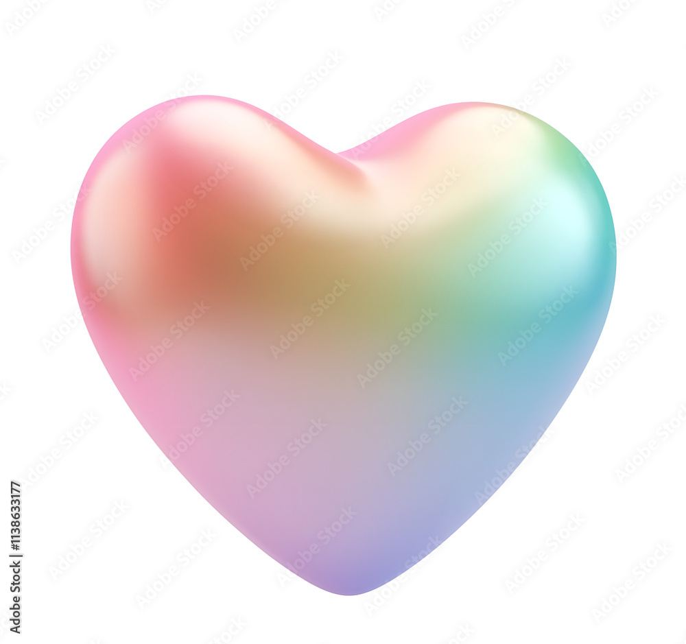 Holographic heart 3d render on transparent background. Holographic heart 3d render on transparent background.