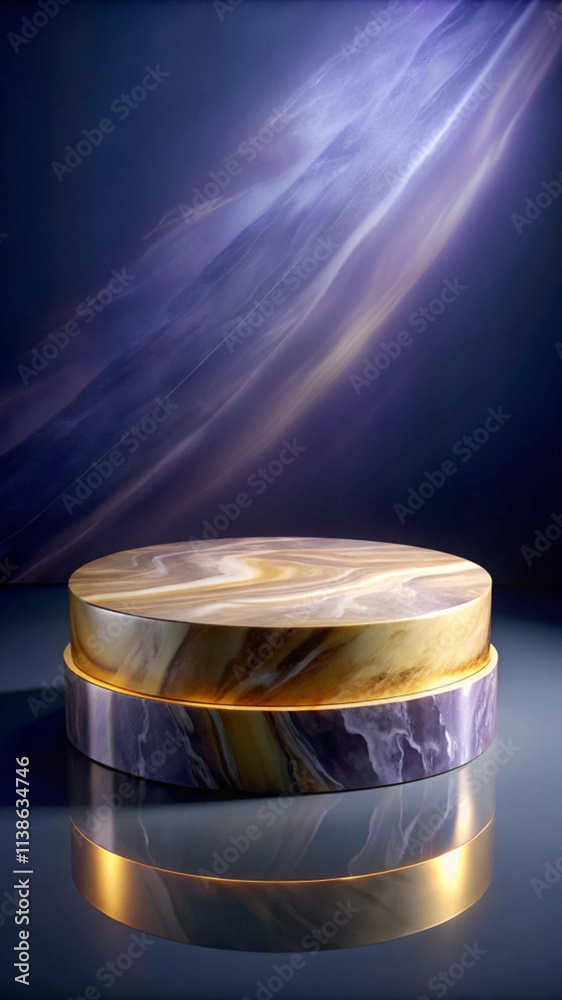 Elegant Marble Display Stand with Dramatic Lighting Elegant Marble Display Stand with Dramatic Lighting