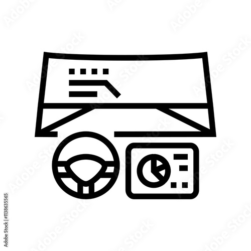 connectivity dashboard autonomous vehicle line icon vector. connectivity dashboard autonomous vehicle sign. isolated contour symbol black illustration