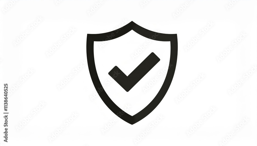 Black Shield Icon with Checkmark Symbolizing Security, Protection, Verification, Trust, and Safety. Concept of Cybersecurity, Data Protection, Compliance, Approval, and Online Trust Solutions Black Shield Icon with Checkmark Symbolizing Security, Protection, Verification, Trust, and Safety. Concept of Cybersecurity, Data Protection, Compliance, Approval, and Online Trust Solutions