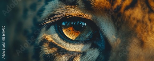 A Striking Close-Up of a Leopard's Eye in Nature, Generative AI