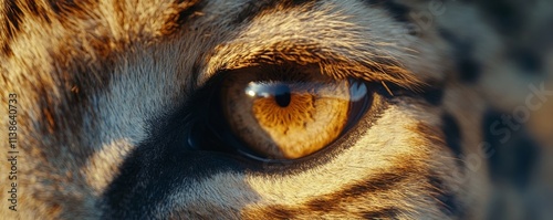 A Striking Close-Up of a Leopard's Eye in Nature, Generative AI