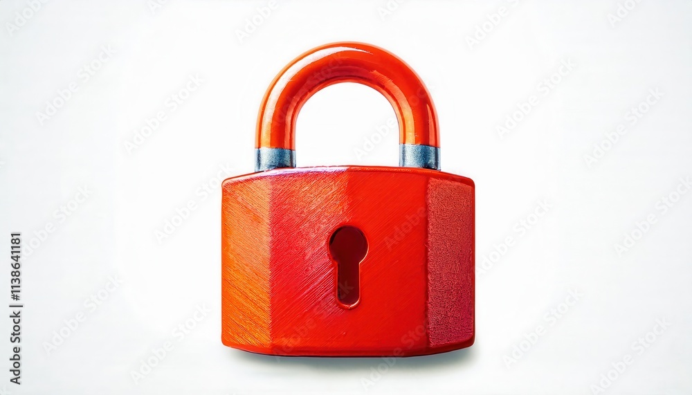 Bright Red Padlock with Keyhole. Symbol of Security, Privacy Protection, Cyber Safety Concept, and Locking Mechanism for Physical or Digital Safety. Perfect for Security Blogs and Ads Bright Red Padlock with Keyhole. Symbol of Security, Privacy Protection, Cyber Safety Concept, and Locking Mechanism for Physical or Digital Safety. Perfect for Security Blogs and Ads