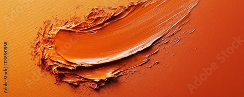 Golden Paint Spread Across a Vibrant Orange Canvas, Generative AI