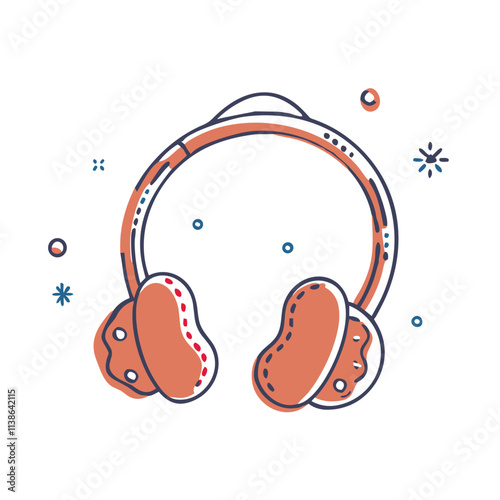 Orange earmuffs for winter with fluffy pads.