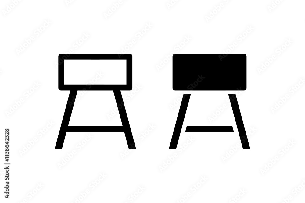 Furniture chair set icon with simple and modern design minimalist theme Furniture chair set icon with simple and modern design minimalist theme