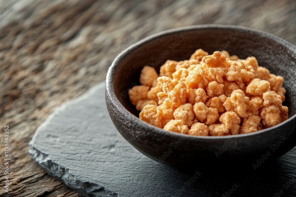 Chicken Popcorn are small slices of chicken that were coated breading and deep fried closeup in the slate dish on the table. Horizontal Chicken Popcorn are small slices of chicken that were coated breading and deep fried closeup in the slate dish on the table. Horizontal