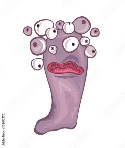 Vector illustration of multi-eyed monster