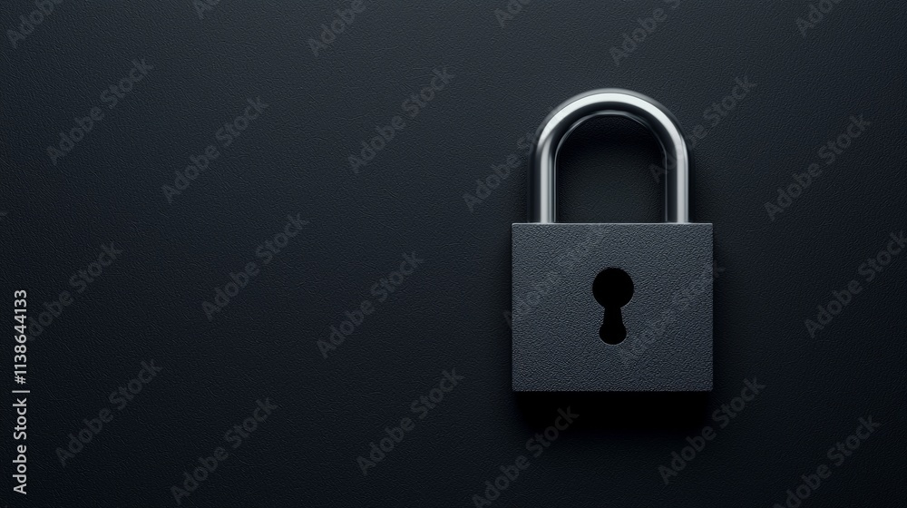Secure Padlock on Dark Background Digital Security Concept Secure Padlock on Dark Background Digital Security Concept