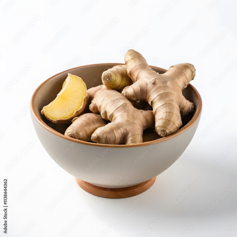 Fresh Ginger Roots in a Bowl: A Culinary Delight Fresh Ginger Roots in a Bowl: A Culinary Delight