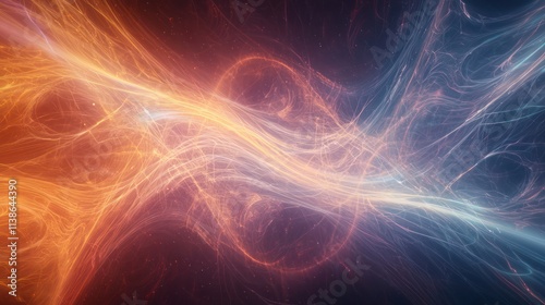 Looping animation abstract energy waves, fractal light patterns in 4k quality