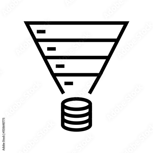 funnel diagram big data line icon vector. funnel diagram big data sign. isolated contour symbol black illustration photo