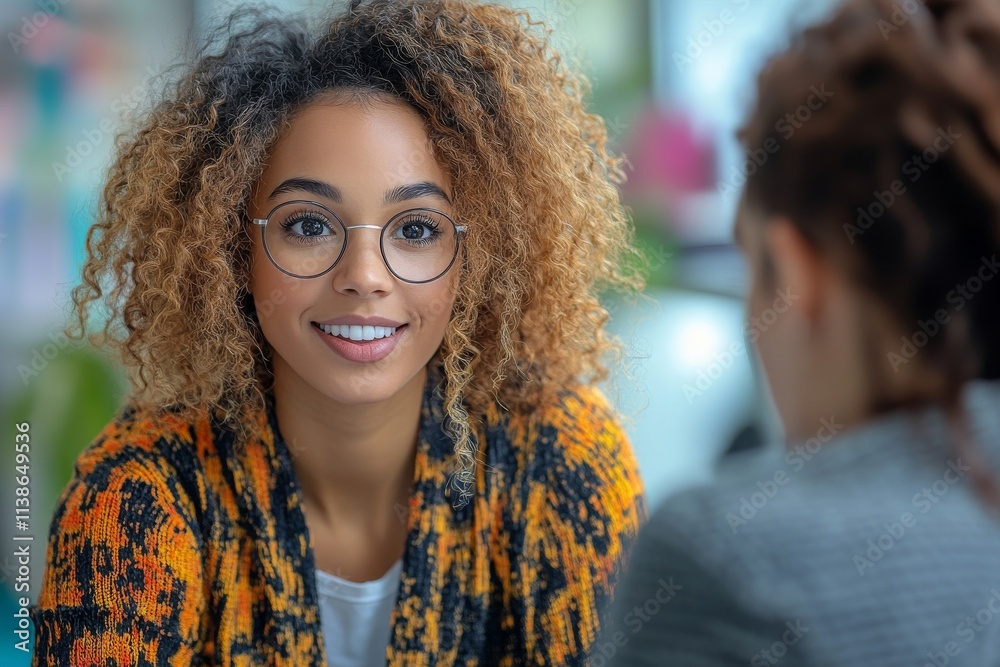 A professional social worker sitting at a desk. Generative AI A professional social worker sitting at a desk. Generative AI