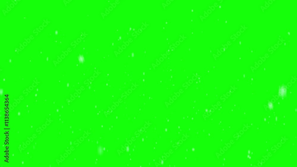 Snow falling down on green screen, computer graphics Snow falling down on green screen, computer graphics