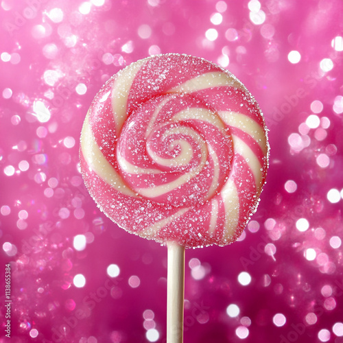Wallpaper Mural Pink Swirl Lollipop  Sweet Candy Treat  Sugar Crystal  Festive Background Torontodigital.ca