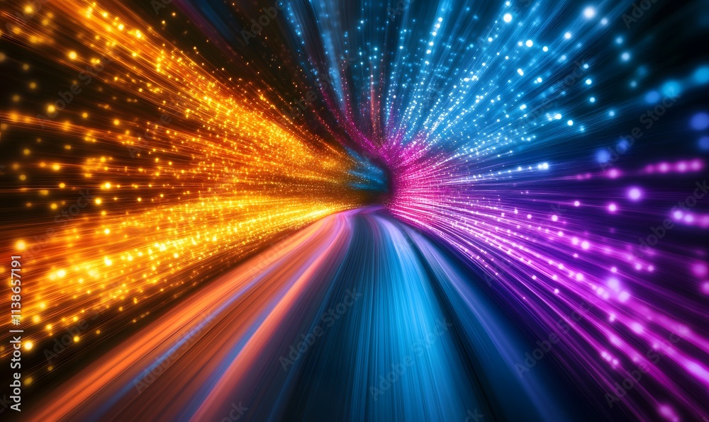 long exposure photograph showing bursts of colored light trails representing data long exposure photograph showing bursts of colored light trails representing data