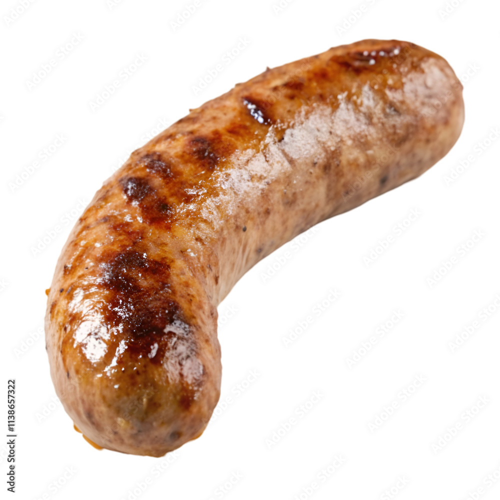 greasy cooked pork breakfast sausage on transparent background greasy cooked pork breakfast sausage on transparent background