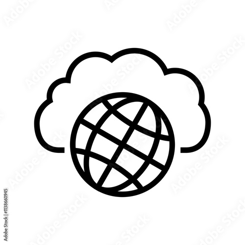 public cloud computing line icon vector. public cloud computing sign. isolated contour symbol black illustration