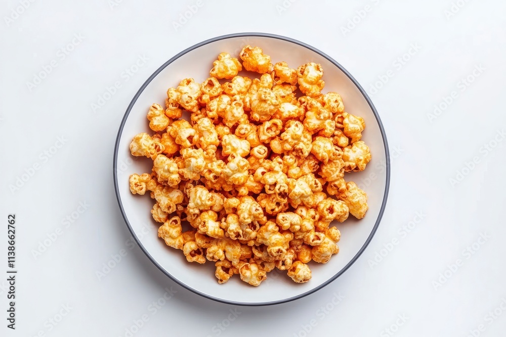 Plate with tasty fried popcorn chicken on white background Plate with tasty fried popcorn chicken on white background