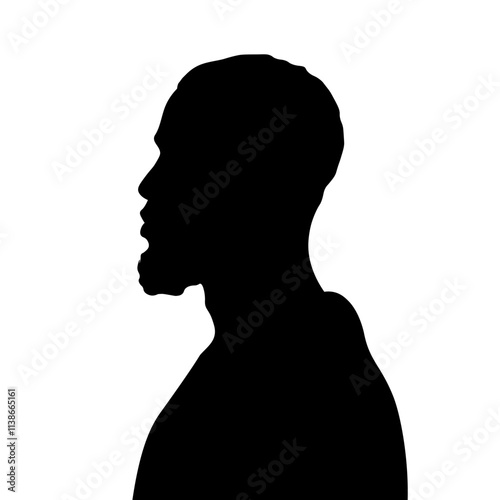 Black man vector. Black male silhouette