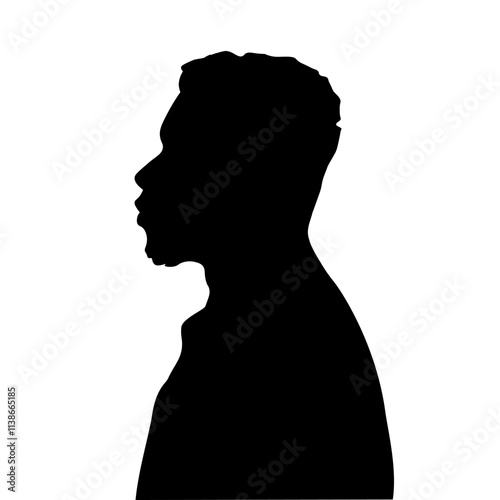 Black man vector. Black male silhouette