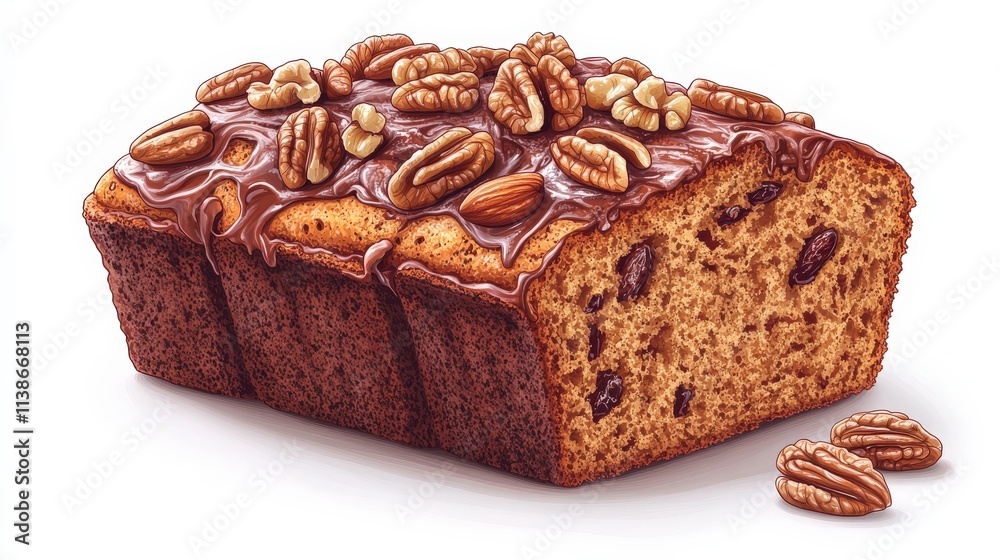 Deliciously Moist Pound Cake with Chocolate Frosting and Topped with Crunchy Pecans, Perfect for Desserts, Celebrations, and Baking Inspiration Deliciously Moist Pound Cake with Chocolate Frosting and Topped with Crunchy Pecans, Perfect for Desserts, Celebrations, and Baking Inspiration