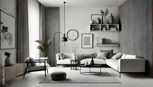 Sleek Contemporary Space with Monochromatic Palette