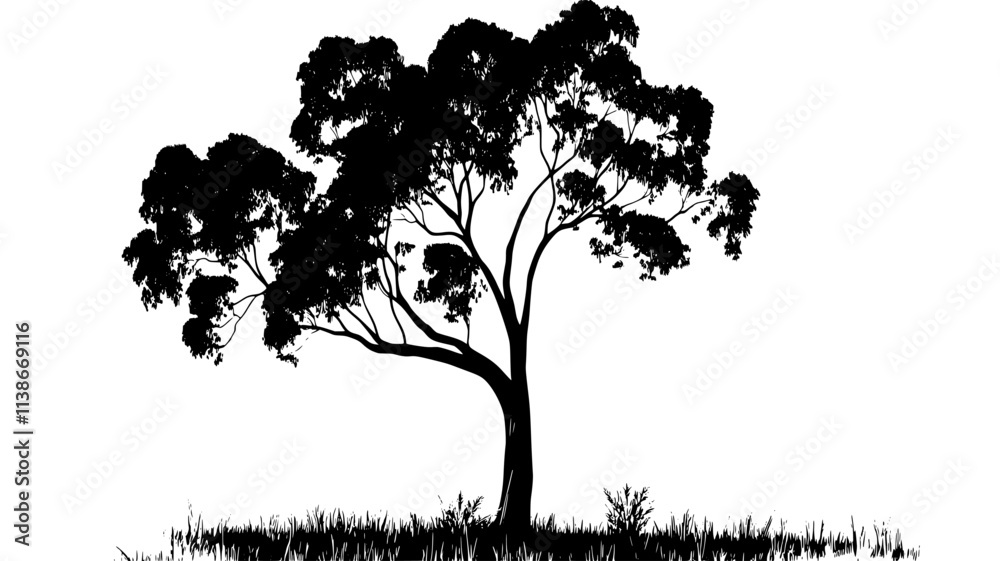Fototapeta premium Eucalyptus tree with peeling bark in the Australian outback, Plant Digital Art