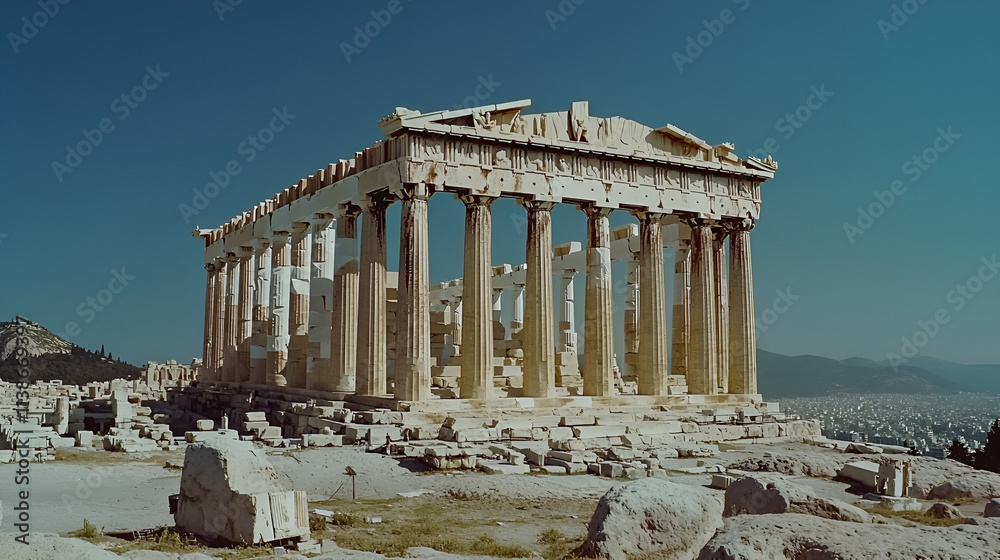 Obraz premium architecture, temple, monument, ancient, building, column, landmark, greek, greece, columns, court, roman, history, supreme, stone, washington, travel, old, edinburgh, parthenon, tourism, hephaestus, 