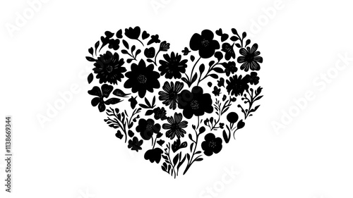 Flower arrangement in the shape of a heart for a funeral, Plant Digital Art