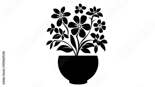 Flower arrangement with tightly grouped stems in a round, compact shape, Plant Digital Art