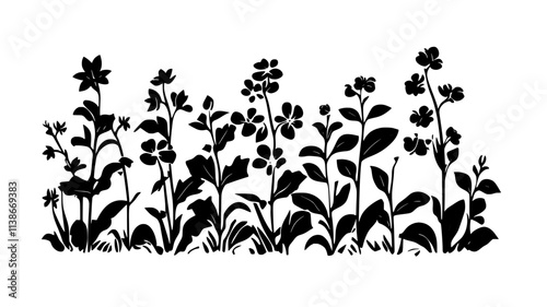 Flower buds emerging in an outdoor organic farm with healthy foliage, Plant Digital Art